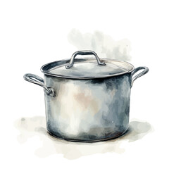 Painting of a metal cooking pot design set. Hand-painted style, vectorized, vector set available in EPS An Elegant watercolor vector set, eps format, my illustration , collection