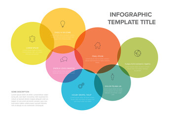 Colorful Circles Infographic Template with Overlapping Elements