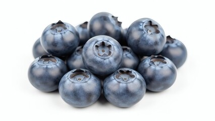 Fresh blueberries on a white background, perfect for healthy eating and recipes