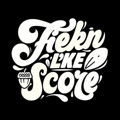 White text with acorn and leaf graphic on black lettering