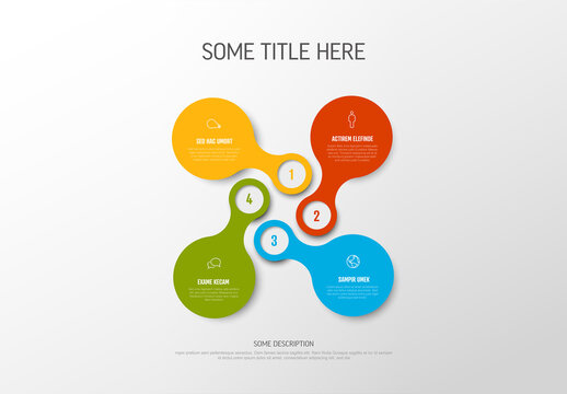 Metaball Infographic Diagram with 4 Steps for Business Presentations