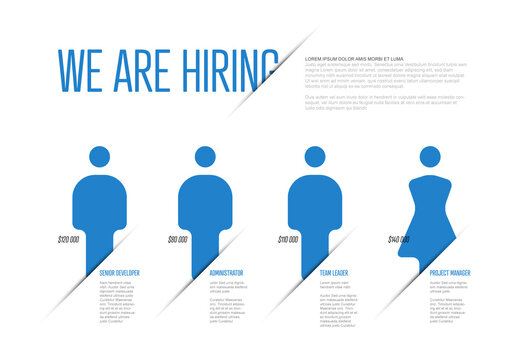 We Are Hiring Blue Infographic for Job Openings and Salaries