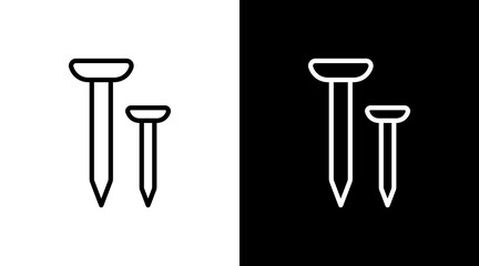 Nails White Icon Set Vector 