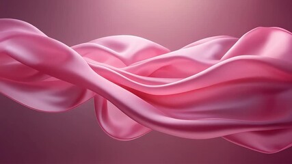 Pink ribbon symbol placed on clean background representing breast cancer awareness message simple