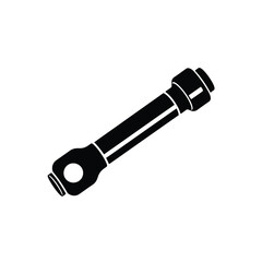 Black silhouette of a mechanical rod with connectors