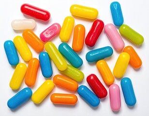 Assortment of vibrant, colorful, oblong confections