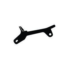 Black silhouette of a metal bracket on white background