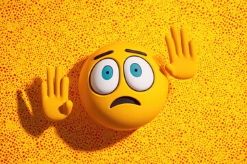 Frightened emoji with outstretched hands