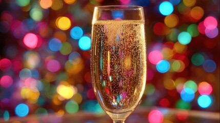 Champagne glass, festive bokeh (1)