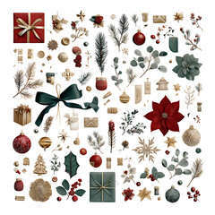 Decorative Christmas Elements for Holiday Season and Festive Celebrations