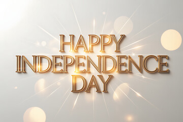 Celebrate freedom with this stunning golden Happy Independence Day graphic, perfect for patriotic events, marketing campaigns, and national holiday promotions