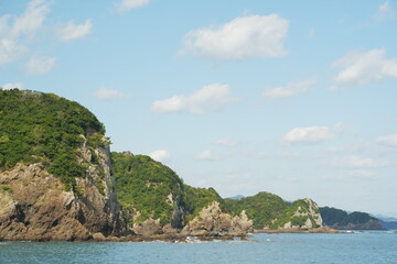 晴れの日のリアス式海岸