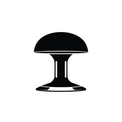 Black silhouette of a mushroom shaped lamp light object
