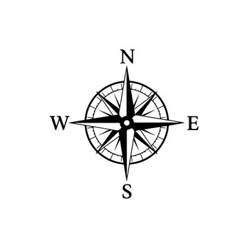 Elegant nautical compass rose pointing north, perfect for adventure, travel, or navigation themes, originally a scalable vector graphic for adaptable designs