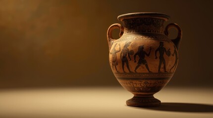 Ancient Greek Vase with Human Figures