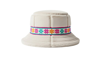 Isolated Sami hat, traditional Scandinavian costume cap, North European winter headwear design
