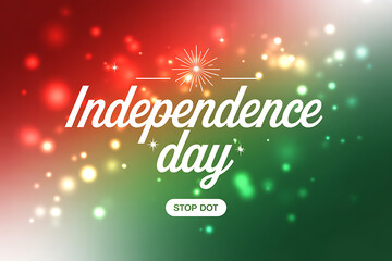 Vibrant Independence Day celebration design with festive typography and sparkling effects, perfect for patriotic greetings and event promotions, evoking joy and national pride