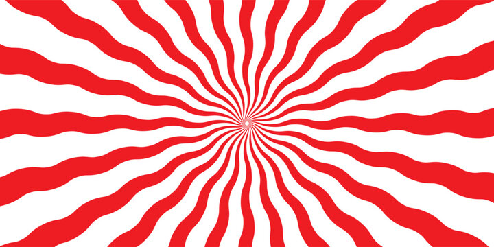 Abstract red and white retro with sunburst pattern colorful design. Vintage sunrays illustration swirl line. sun beam vector banner design and comic burst gradient concept pattern.