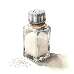 Beautiful salt shaker painting design set, Hand-painted style, vectorized, vector set available in EPS, An Elegant watercolor painting design collection