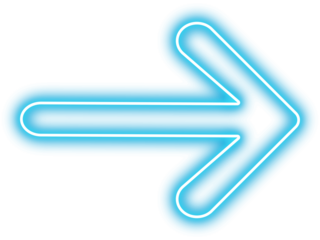 blue arrow icon on white background, blue arrow button, blue arrow icon, Right pointing blue color neon bright light arrow with glowing effect on transparent background for stylish designs
