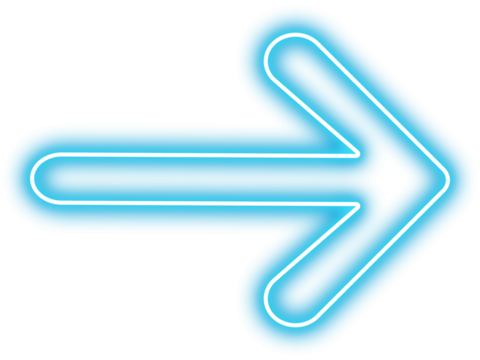 blue arrow icon on white background, blue arrow button, blue arrow icon, Right pointing blue color neon bright light arrow with glowing effect on transparent background for stylish designs
