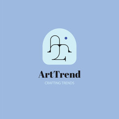 Modern monogram logo design template with geometric elements