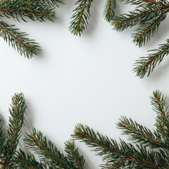 Minimal pine sprig Christmas frame