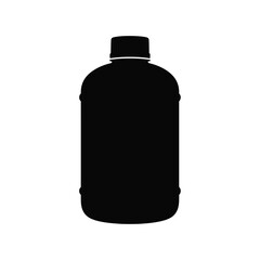 Black silhouette of a plastic bottle with a cap vector