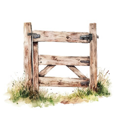 wooden_fence_gate painting design collection, Hand-painted watercolor style, vectorized, vector set available in EPS, Simple design, EPS format set	
