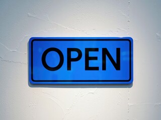 Bright Blue Open Sign Display