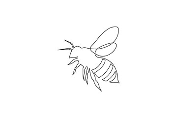 Bee single line minimal illustration with clean style