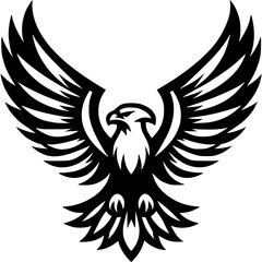 Obraz premium Soaring Eagle: A striking graphic of an eagle with outstretched wings, embodying strength, freedom, and soaring ambition.
