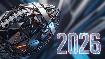 Futuristic Geometric American Football and 2026 for Sports Event
