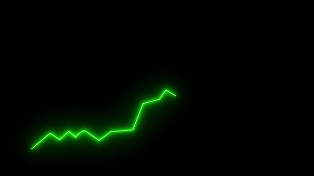 orange neon arrow graph line chart moving up concept of stock market business growth, financial profit, rising economy. Business grow up sign.