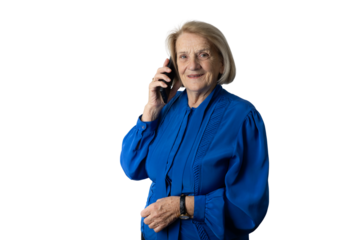 Senior woman smiling talking on mobile phone