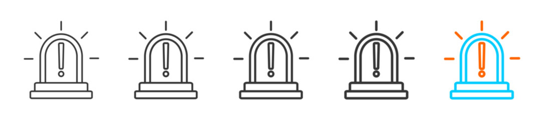 incident icon set multiple style collection	
