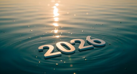 The year 2026 floating on water a concept for future planning