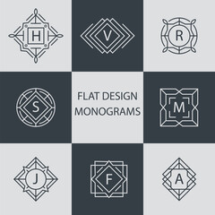 Elegant linear monogram pack with classic and modern fonts