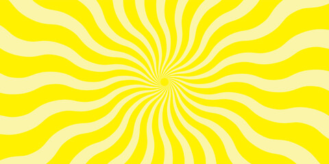 Abstract yellow and white retro with sunburst pattern colorful design. Vintage sunrays illustration swirl line. sun beam vector banner design and comic burst gradient concept pattern.