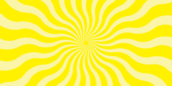 Abstract yellow and white retro with sunburst pattern colorful design. Vintage sunrays illustration swirl line. sun beam vector banner design and comic burst gradient concept pattern.
