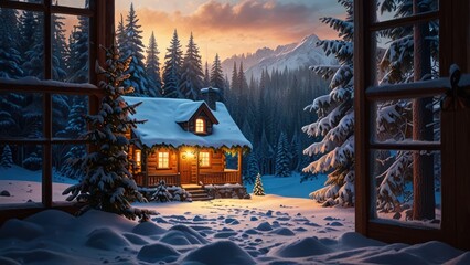 house in the snow