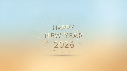 Best-selling New Year 2026 celebration card with elegant typography, clean layout, soft confetti, and modern festive style.