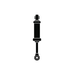 Black silhouette of a shock absorber on white suspension 1