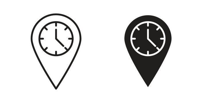Real time location icon in doodle and stroke style.