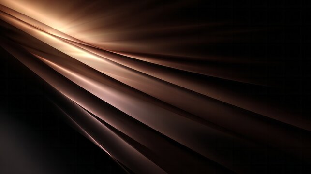 Abstract dark background features radiant diagonal lines with warm metallic highlights