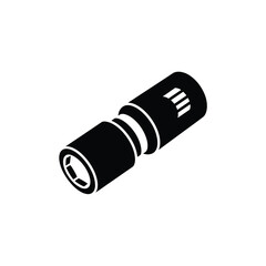 Black silhouette of a socket wrench head tool metal