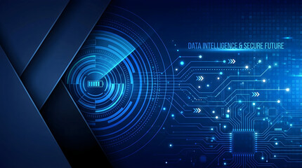 Modern digital technology background for data intelligence and secure future