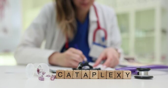 Doctor writes detailed treatment plan for patient with Cataplexy. Physician outlines steps to manage sudden episodes of muscle weakness at appointment