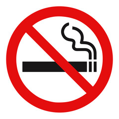 No Smoking Sign With Cigarette And Smoke prohibition