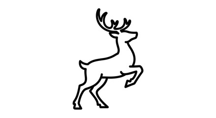 Elegant Deer Silhouette A Majestic Animal Illustration.